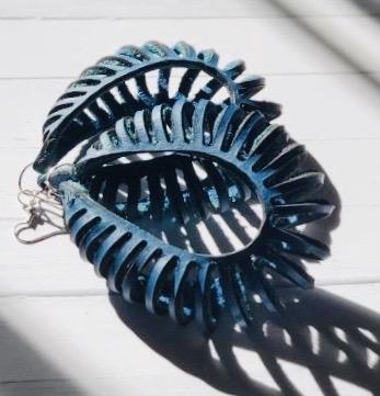 Blue Nautilus Earrings