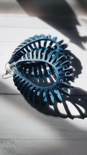 Blue Nautilus Earrings