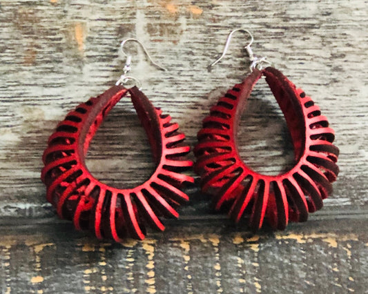 Red Nautilus Earrings