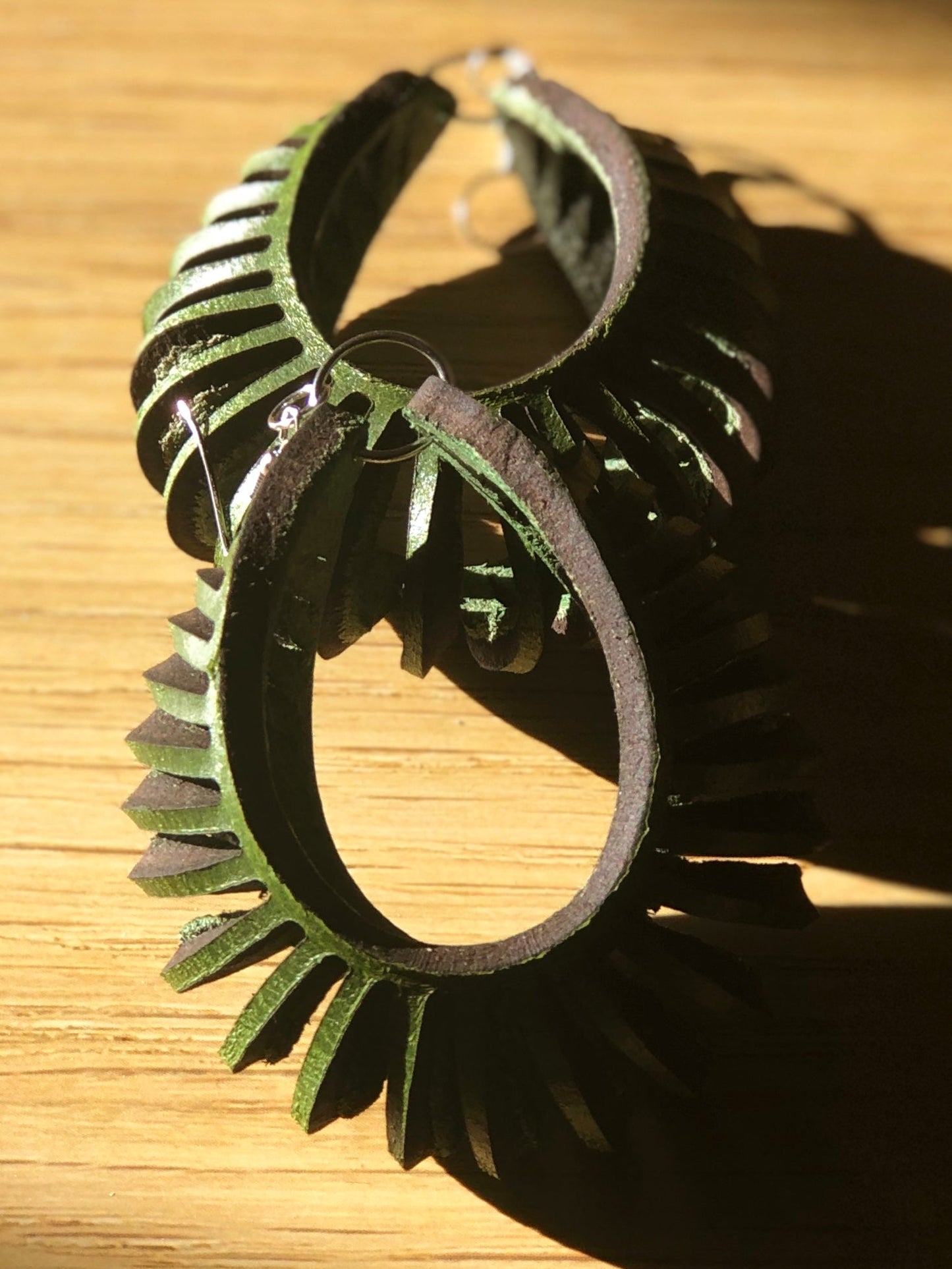 Green Nautilus Earrings