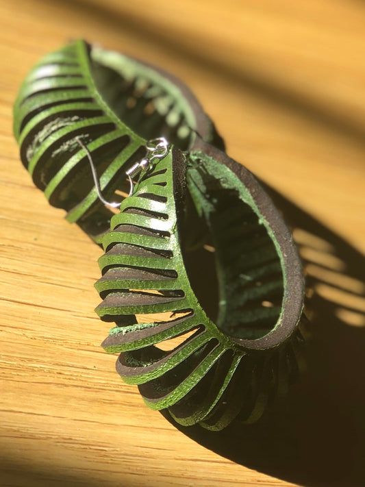 Green Nautilus Earrings